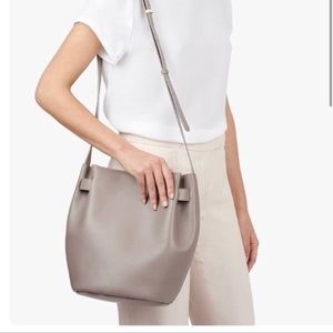 Cuyana Gray Cinch Shoulder Hobo Bag